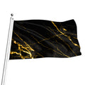 Black Gold Scratch Marble Print Flag