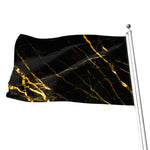 Black Gold Scratch Marble Print Flag
