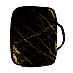 Black Gold Scratch Marble Print Front Pocket Bible Bag
