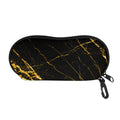 Black Gold Scratch Marble Print Glasses Case