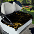 Black Gold Scratch Marble Print Golf Cart Seat Cover