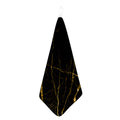 Black Gold Scratch Marble Print Hand Towel