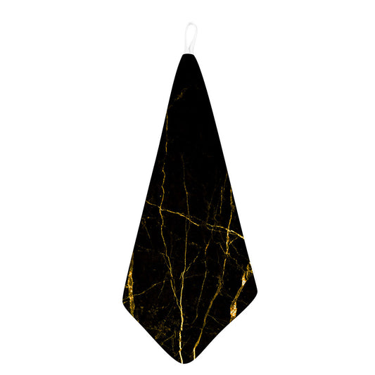 Black Gold Scratch Marble Print Hand Towel