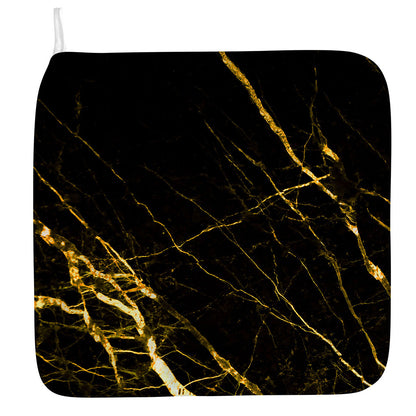 Black Gold Scratch Marble Print Hand Towel