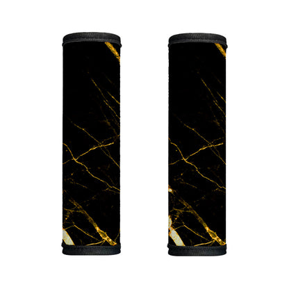 Black Gold Scratch Marble Print Handle Covers