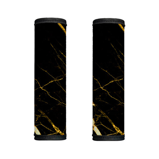 Black Gold Scratch Marble Print Handle Covers