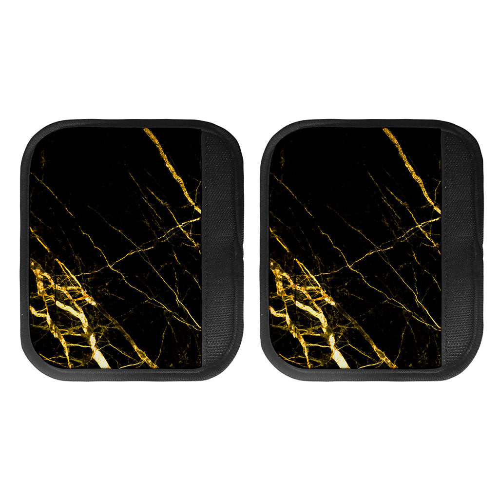 Black Gold Scratch Marble Print Handle Covers