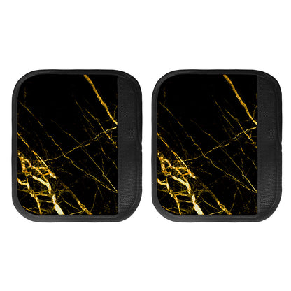 Black Gold Scratch Marble Print Handle Covers