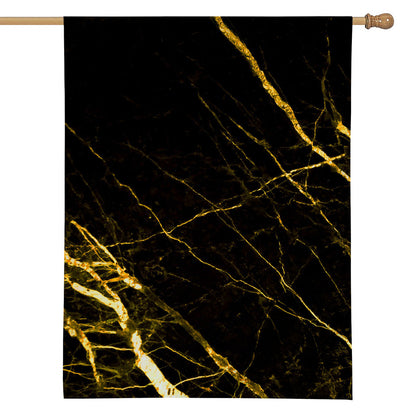 Black Gold Scratch Marble Print House Flag