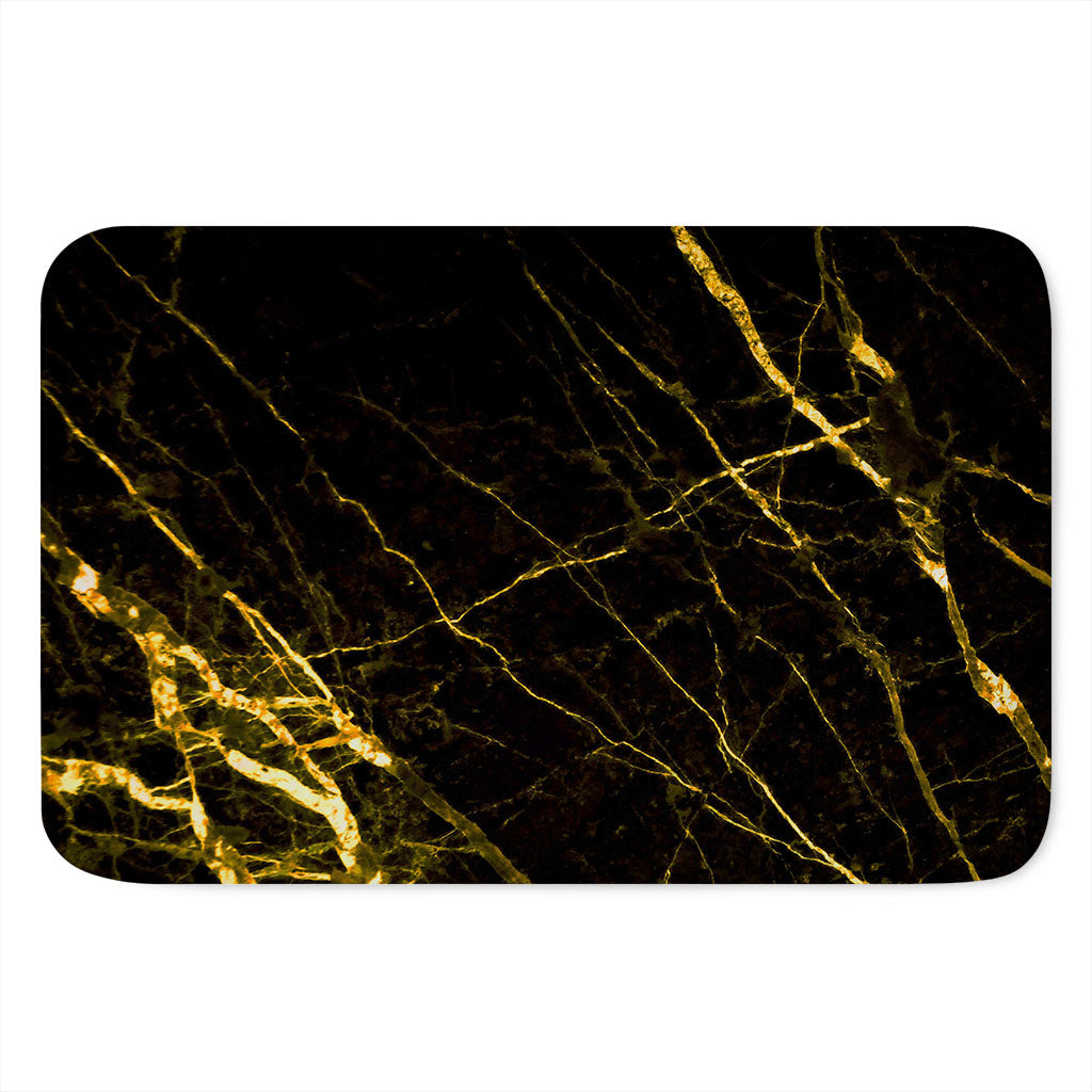 Black Gold Scratch Marble Print Indoor Door Mat