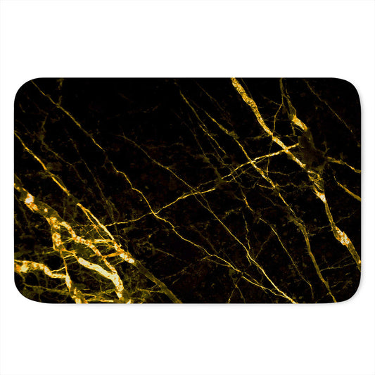 Black Gold Scratch Marble Print Indoor Door Mat