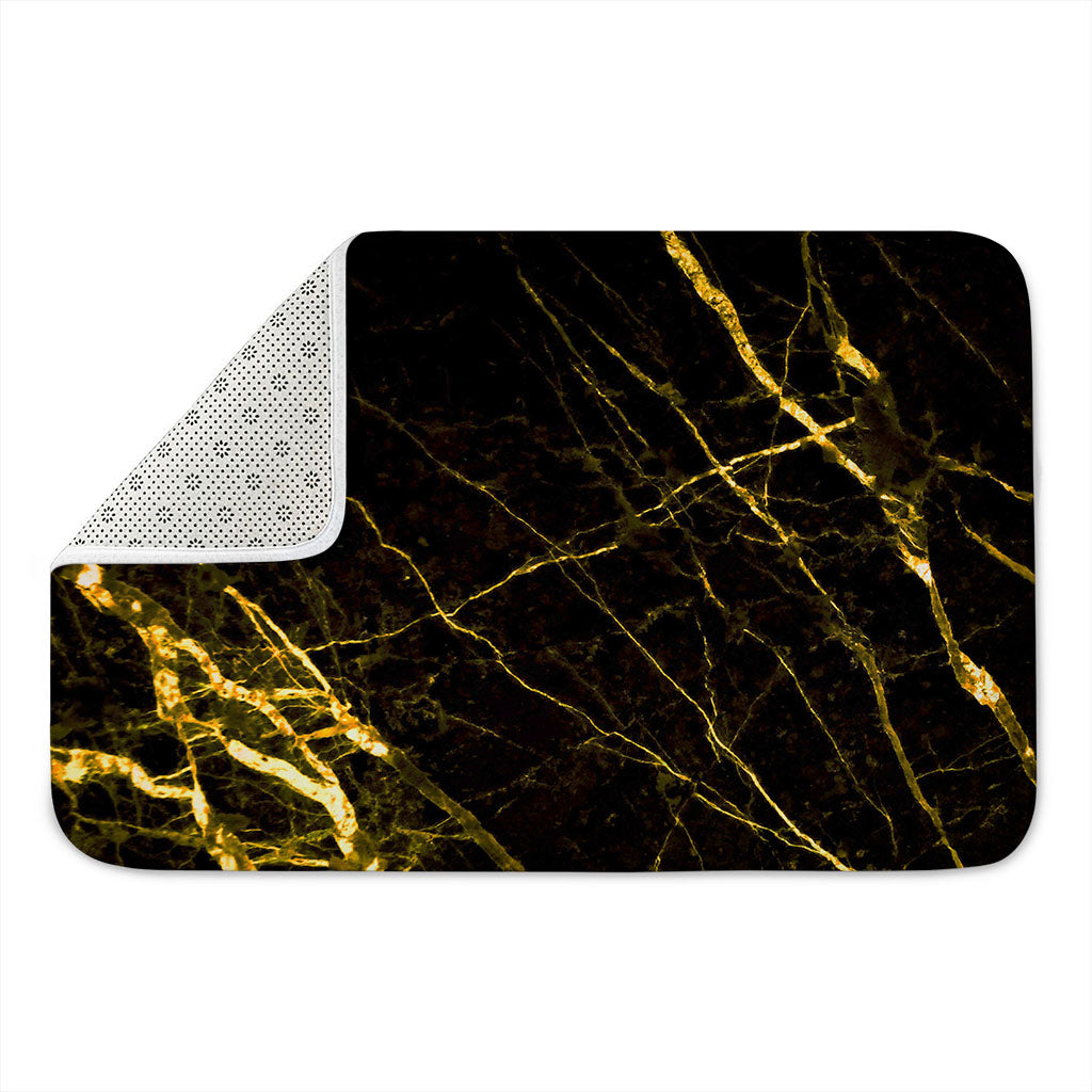 Black Gold Scratch Marble Print Indoor Door Mat