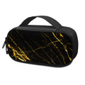 Black Gold Scratch Marble Print Portable Cooler Travel Case