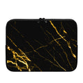 Black Gold Scratch Marble Print Laptop Sleeve
