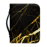Black Gold Scratch Marble Print Leather Bible Cover