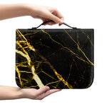 Black Gold Scratch Marble Print Leather Bible Cover