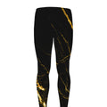 Black Gold Scratch Marble Print Men's Leggings