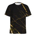 Black Gold Scratch Marble Print Men's Athletic T-Shirt