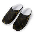 Black Gold Scratch Marble Print Mesh Casual Shoes