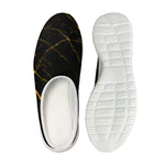 Black Gold Scratch Marble Print Mesh Casual Shoes