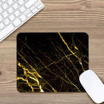 Black Gold Scratch Marble Print Mouse Pad