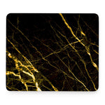 Black Gold Scratch Marble Print Mouse Pad