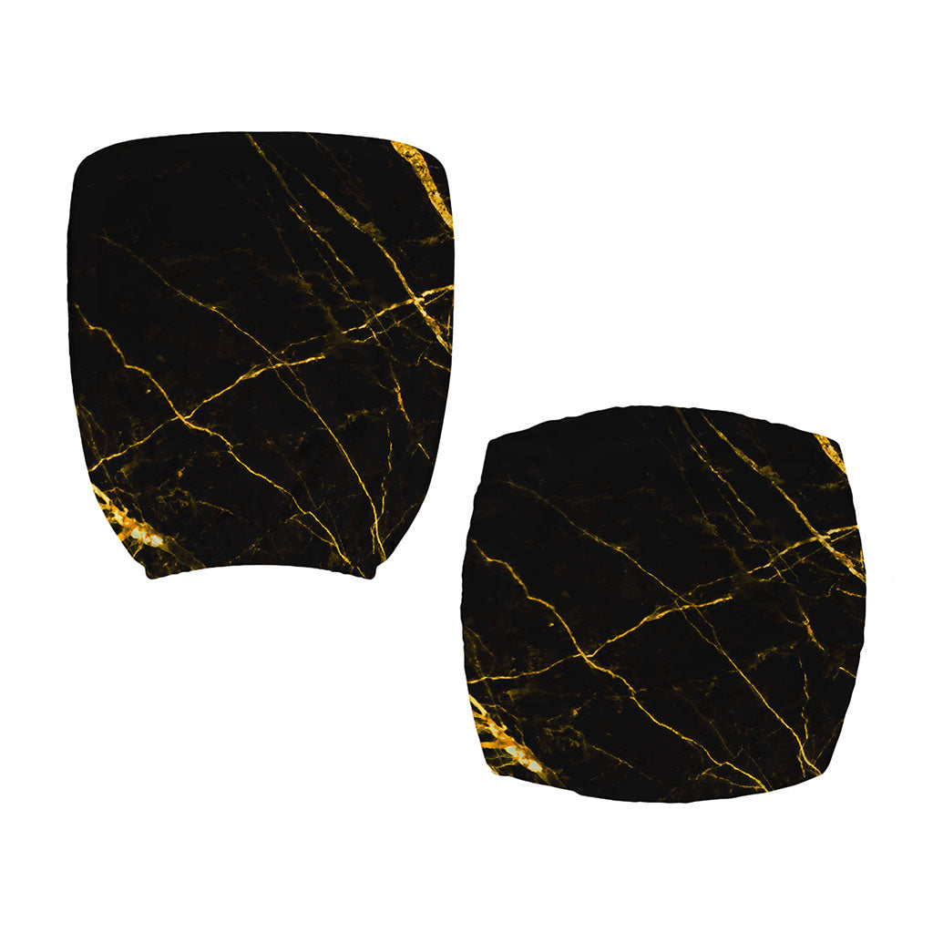 Black Gold Scratch Marble Print Office Chair Cover