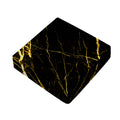 Black Gold Scratch Marble Print Outdoor Seat Cushion Cover