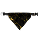 Black Gold Scratch Marble Print Over The Collar Dog Bandana