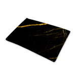 Black Gold Scratch Marble Print Pet Cooling Mat Cover