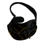 Black Gold Scratch Marble Print Pet Sling Carrier