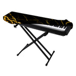 Black Gold Scratch Marble Print Piano Keyboard Cover