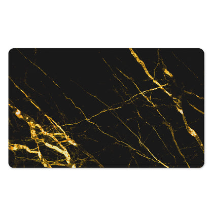 Black Gold Scratch Marble Print Polyester Doormat