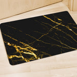 Black Gold Scratch Marble Print Polyester Doormat