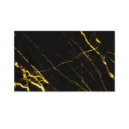 Black Gold Scratch Marble Print Polyester Flag