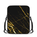 Black Gold Scratch Marble Print Rectangular Crossbody Bag