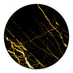 Black Gold Scratch Marble Print Round Floor Mat