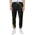 Black Gold Scratch Marble Print Joggers