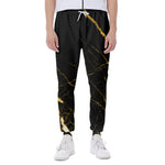 Black Gold Scratch Marble Print Scuba Joggers