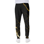 Black Gold Scratch Marble Print Scuba Joggers