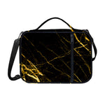 Black Gold Scratch Marble Print Shoulder Strap Bible Bag