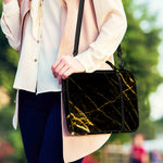 Black Gold Scratch Marble Print Shoulder Strap Bible Bag