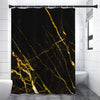 Black Gold Scratch Marble Print Shower Curtain