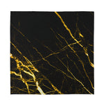 Black Gold Scratch Marble Print Silk Bandana