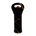 Black Gold Scratch Marble Print Single Neoprene Wine Tote