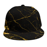 Black Gold Scratch Marble Print Snapback Cap