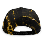 Black Gold Scratch Marble Print Snapback Cap