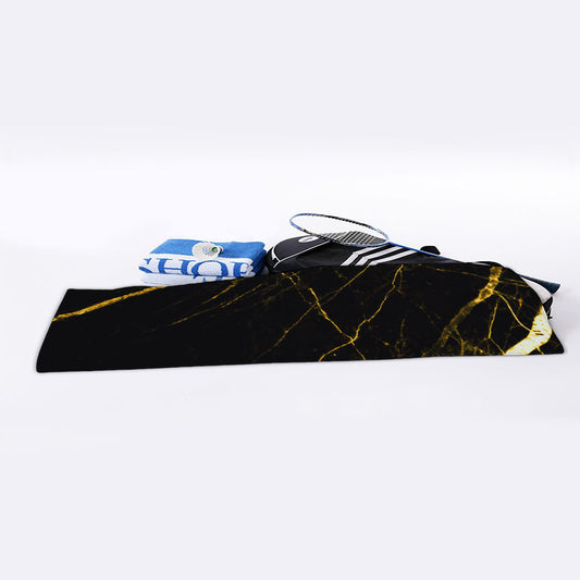 Black Gold Scratch Marble Print Sports Towel