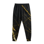 Black Gold Scratch Marble Print Sweatpants