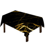 Black Gold Scratch Marble Print Tablecloth